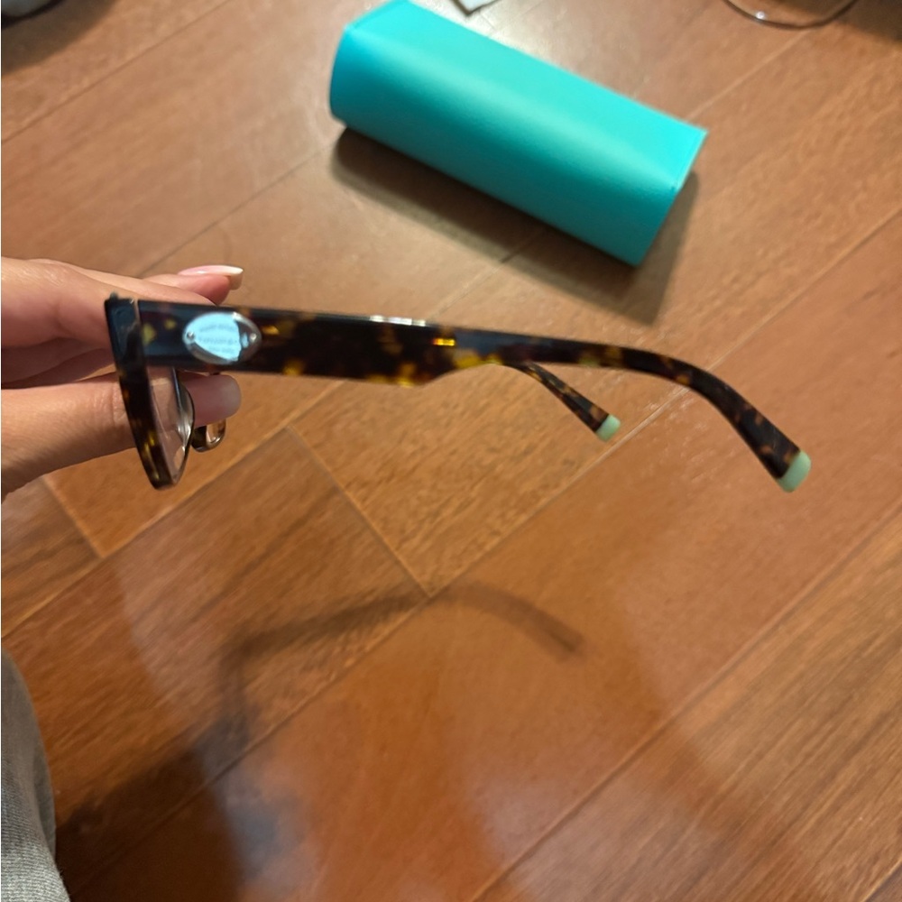 Tiffany & Co. Tortoise Glasses with Blue Case - Picture 6 of 6